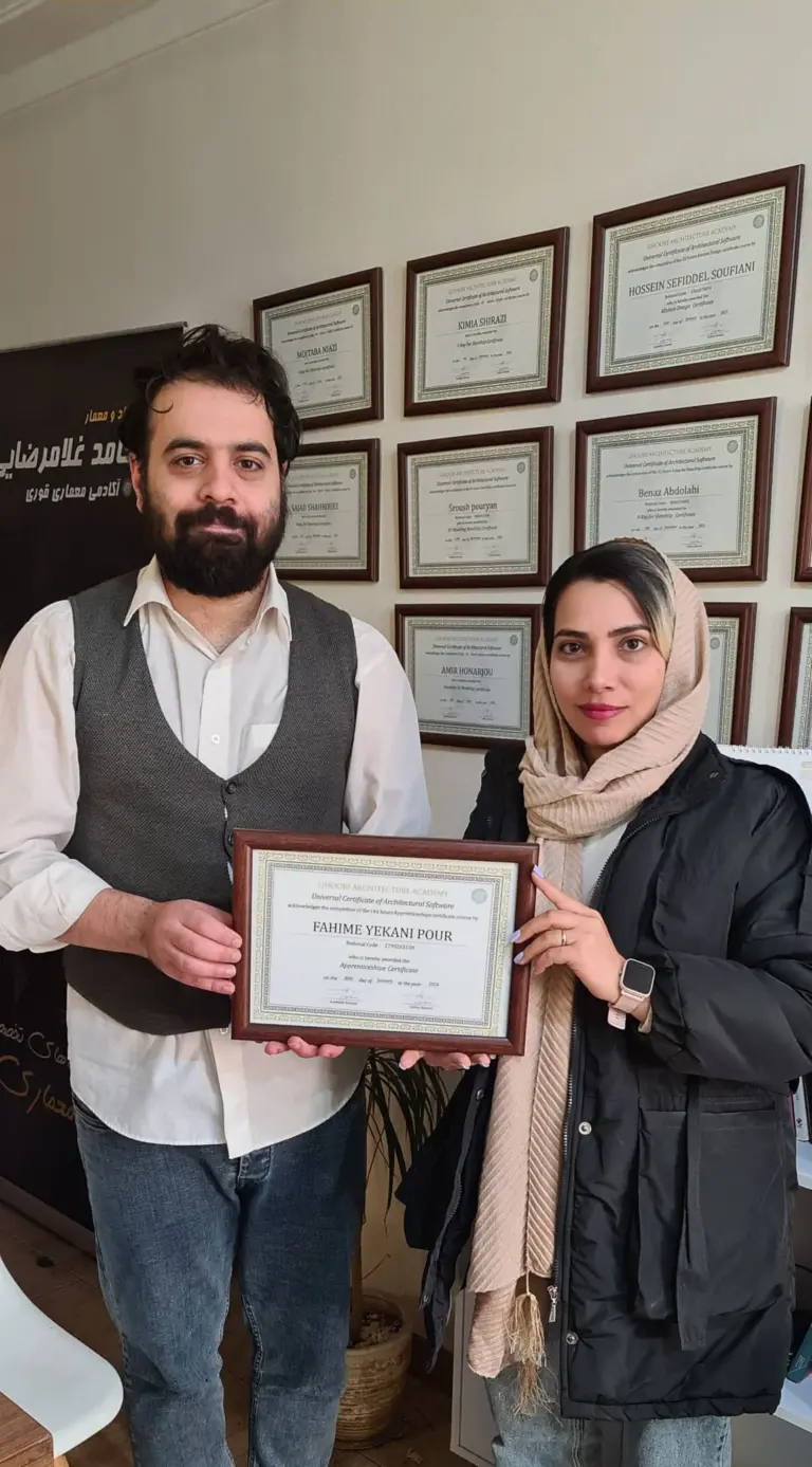 دریافت مدرک آکادمی توسط هنرجو فهمیه یکانی پور